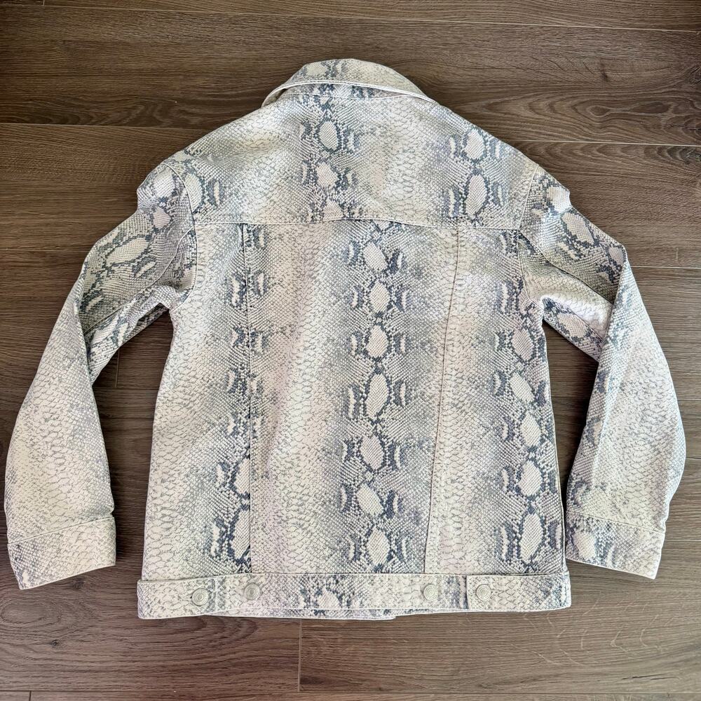 Free People Jacket Python Snake Denim Trucker Fes… - image 8